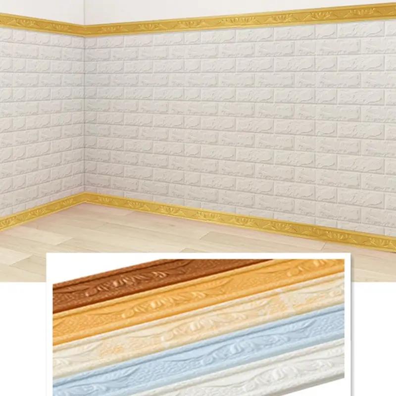 1PC 2.3mx4cm Ceiling Decorative Strip Self Adhesive Wall Trim Line Wall Border Skirting Home Decoration Wall Stickers