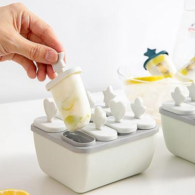 Kitchen Tools Home Party Reusable Ice Cream Makers DIY Popsicle Mold with Lid Stick