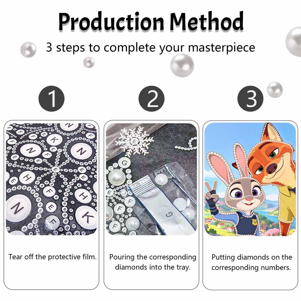 Disney Pearl Painting DIY Judy and Nick CP Feeling Directly Full of Pearl Art Painting Pearl Gem Painting, Home Wall Decoration Crafts