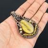 Bumblebee Jasper Pendant, 999 Copper Wire Wrapped Gemstone Jewelry, Handmade Pendant, For Mother Day