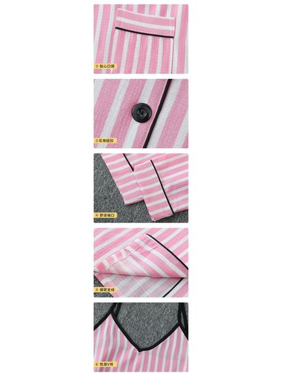 Parent-Child Matching Cotton Pajamas Set - Women's Tank Top & Shorts with Children's 7-Piece Homewear.