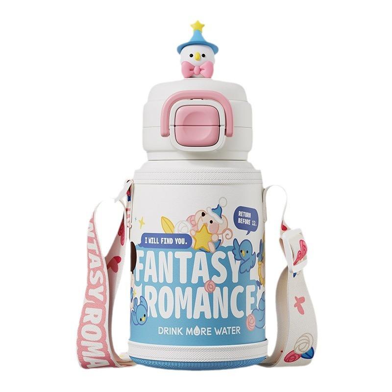 Cute Thermos Cup Children's Double Drink Cup Stainless Steel Food Grade Students Male and Female Cartoon Figures Water Bottle Cup
