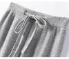 100% Pure Wool Red Elastic Waist Wide-Leg Pants for Autumn/Winter