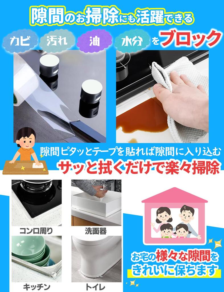 Larusea Window Draft Prevention Tape [Inconspicuous Transparent Type/Removes Cleanly/Enhances Cooling and Heating/Prevents Sound and