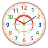 Time Teaching Wall Clock Colorful Number Silent Clock Educational Learning Tool for Classroom Bedroom School Household Decor