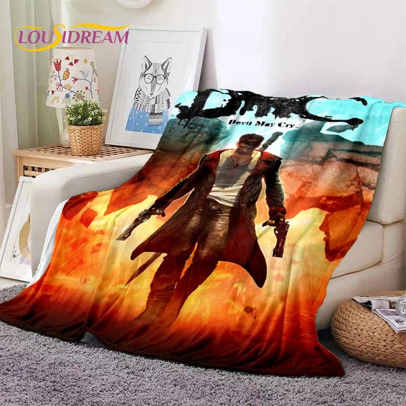 3D D-Devil May Cry DMC Game Cartoon Soft Flannel Blanket for Beds Bedroom Sofa Picnic,Throw Blanket for Outdoor Leisure Nap Gift