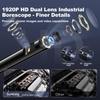 [Dual-Lens] Endoscope Camera with Light, 1920P HD Borescope with 8+1 Adjustable LED Lights, IP67 Waterproof Endoscope with 16.5ft Semi-Rigid Cable
