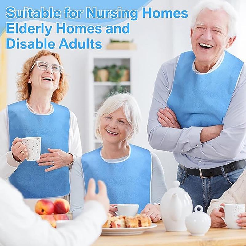 1PC anti-fouling eating cloth adjustable with pocket to pick up food cross-border elderly care eating auxiliary rehabilitation bib