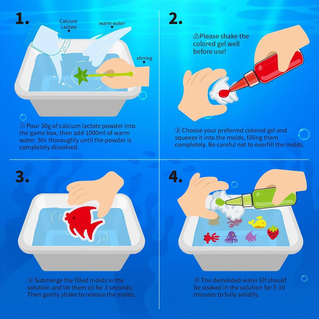 Cross Magic Water Gel Toy Set: Handmade DIY Watercolor Doodle with Magical Water Babies.