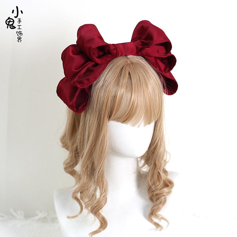 Japanese Doll Lolita Headband Lo Headgear Headbands for Women Satin Lolita Big Bow KC