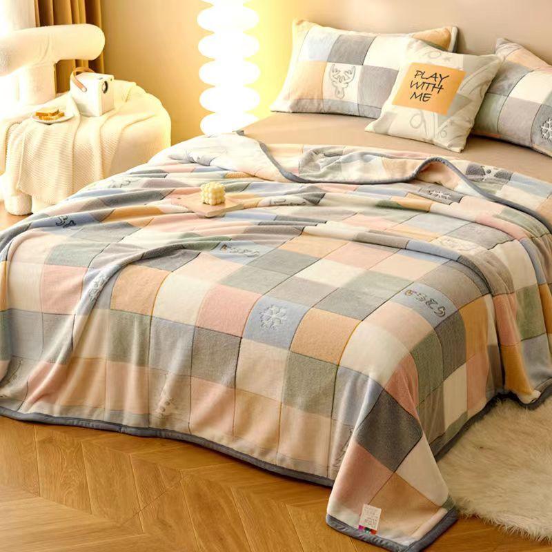 

Одеяло зимнее утепленное теплое коралловое флисовое одеяло для спальни, простое постельное белье, высокое качество 150*200cm