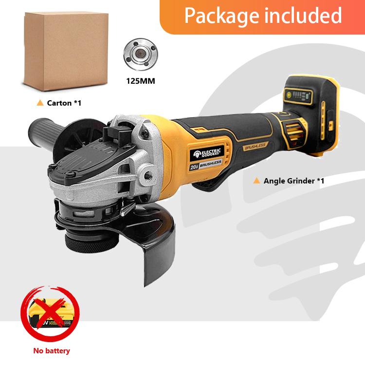 100/125mm Brushless Angle Grinder Metal Polishing 4 Gears Cordless Grinding Machine Power Tool For Dewalt 20v Battery Pins