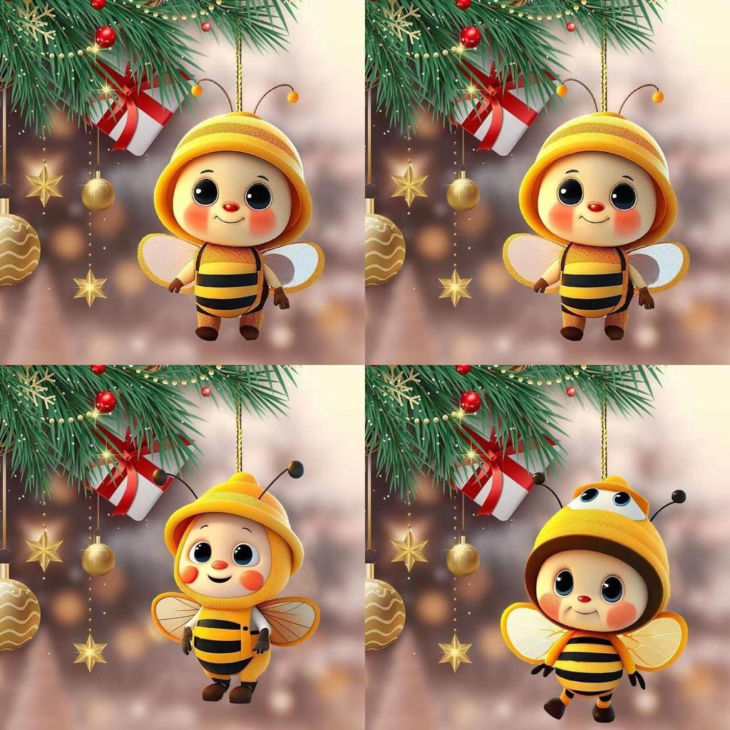 Car Acrylic Accessory Bee Automotive Decoration Christmas Tree Travel Holiday