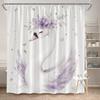 Digital Watercolor Swan & Lavender Shower Curtain – Soft Feathers,  Romantic Design Polyester with Hooks