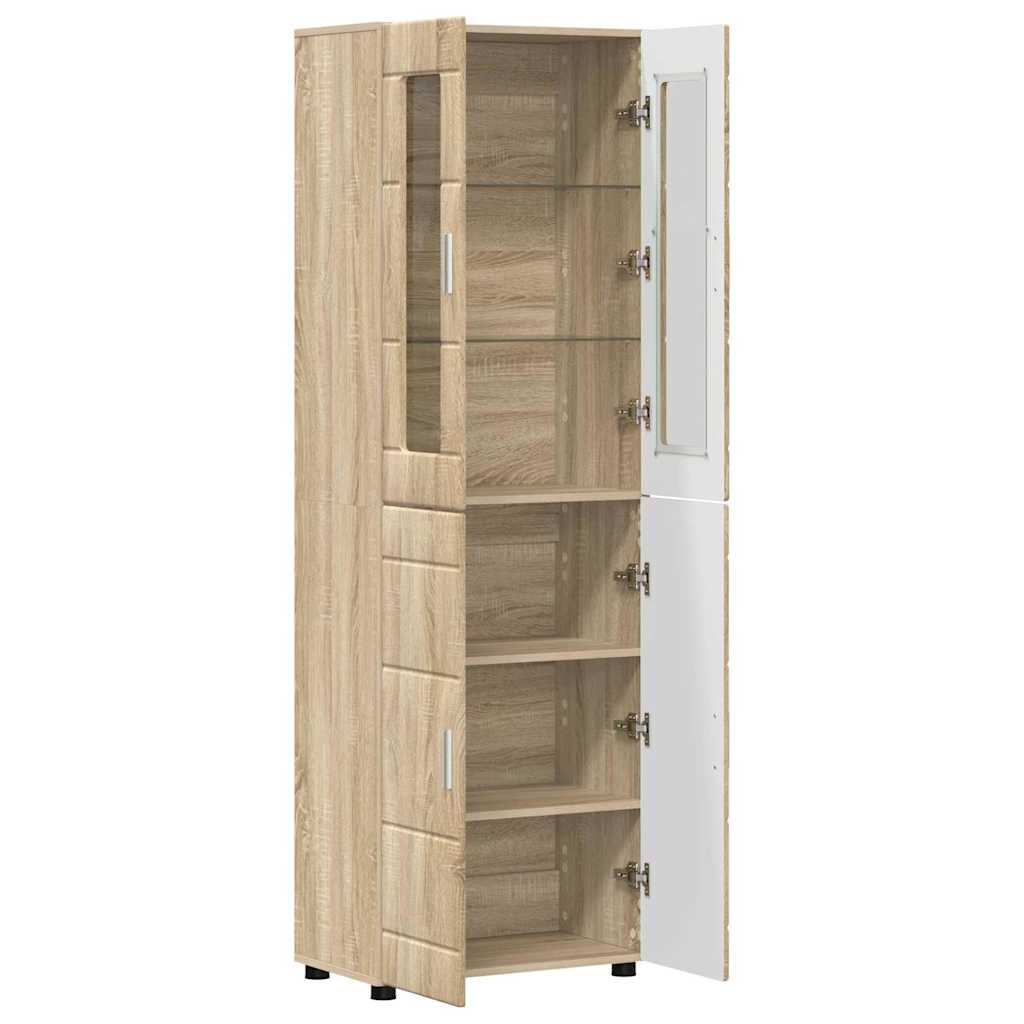 FLORIN Highboard in Sonoma Oak Finish 60 x 35 x 182 cm engineered wood