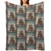 Groundhog with grunge effect - Grunge Groundhog for Groundhog Day Throw Blanket anime Moving halloween Soft Plush Plaid Blankets