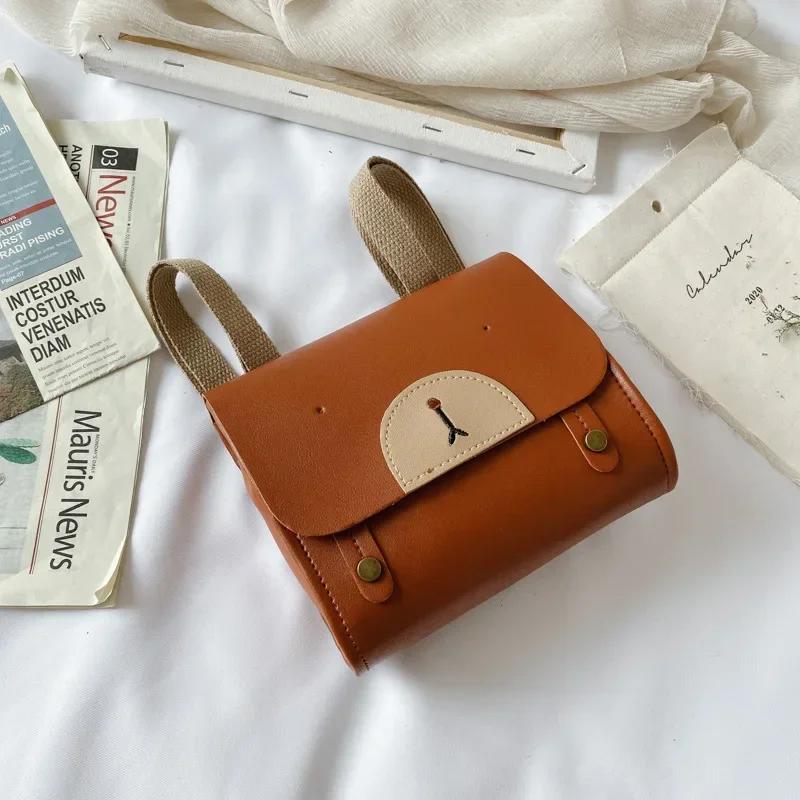 

ПУ Детский повседневный рюкзак, симпатичная мини-сумка для корейских детей, ретро-мода для мальчиков и девочек, раннее образование, детский сад, школьный рюкзак коричневый