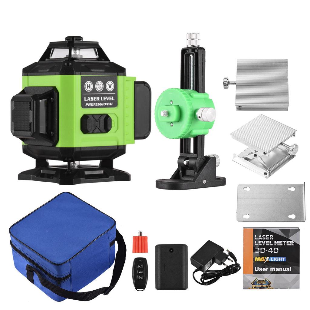 16-Line Self-Leveling 4D Green Laser Level with 360° Bluetooth Alarm