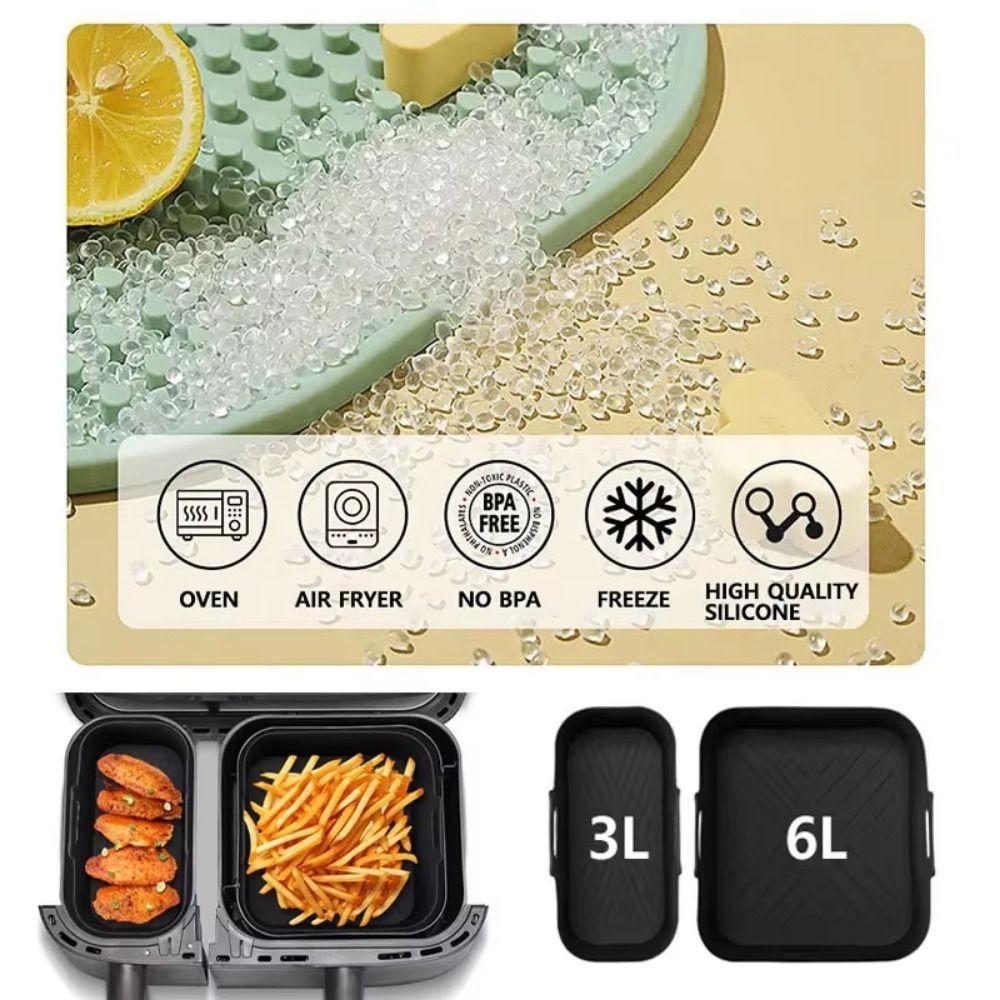 Reusable Dual Basket Baking Tray Non-Stick Air Fryer Basket Air Fryer Liner Airfryer Accessories