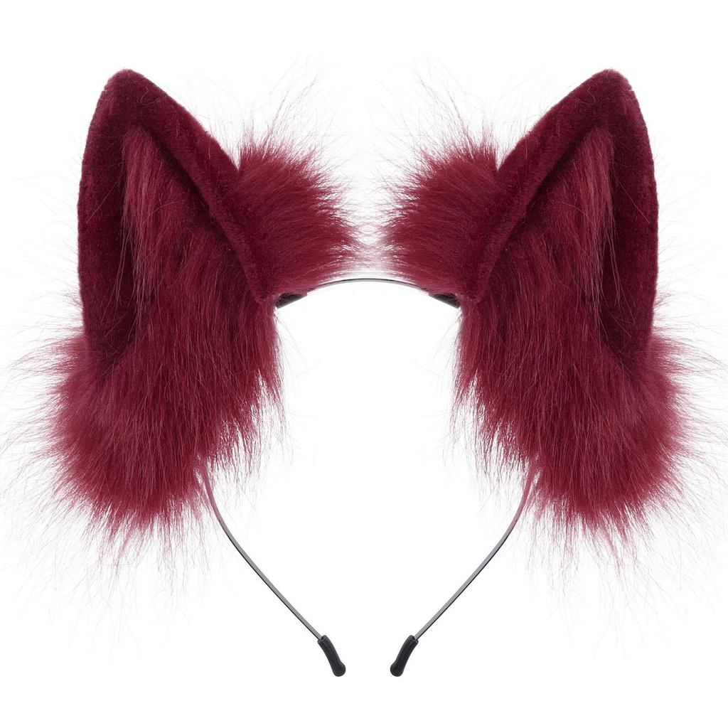 Japanese Lolita Headdress: Handmade Plush Cat & Fox Ears Headband