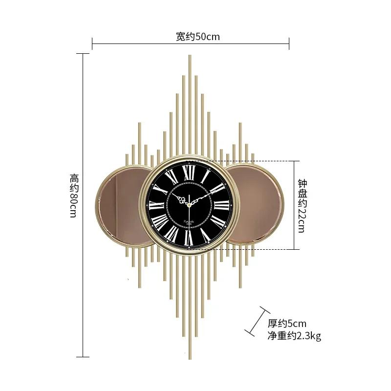 Large American wall clock household wall watch personality art fashion atmosphere living room clock decoration mute clock I5X8U3