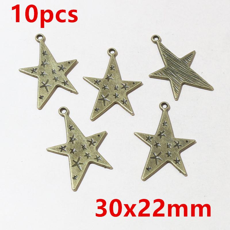 10-50pcs Alloy Metal Star Charms Pendant for Necklace Bracelet Earrings DIY Jewelry Making Accessories Findings Crafts