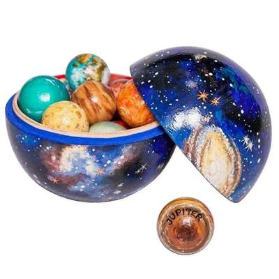 Dřevěný solární systém Kosmos Vzdělávací Hra Hračka Vzdělávací Model Domácí Kancelářská Dekorace