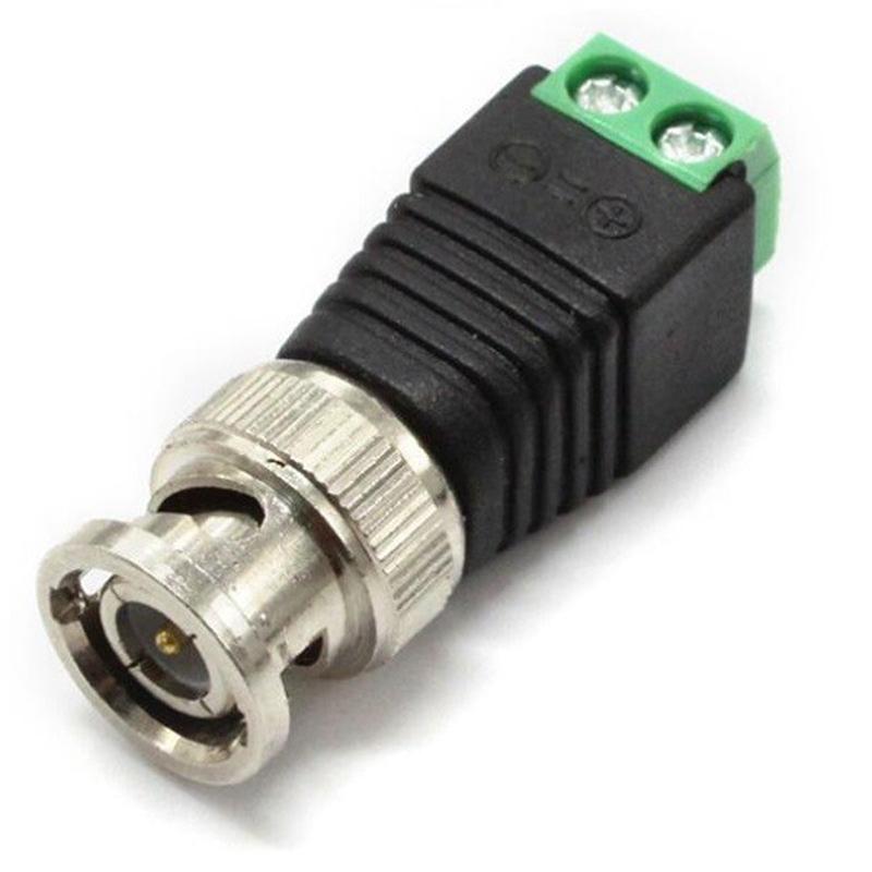 ABWR-20Pcs Male Metal BNC Connector With DC Connector Plug Screw Terminal UTP Video Balun For CCTV Surveillance Camera