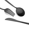6/30Pcs Matte Black Cutlery Set Stainless Steel Knife Fork Spoon Dinnerware Flatware Kitchen Tableware Set Party Hotel Supply