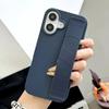 Liquid Silicone Wrist Strap Grip Matte Hard Phone Case For iPhone Air 17 16 15 14 Plus 13 12 11 Pro Max Business Wristband Funda