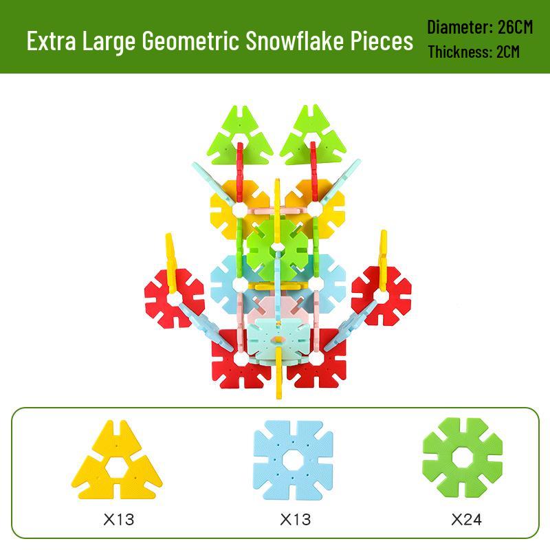 Super Large 26CM Snowflake Plates - Kindergarten Outdoor Construction Game Blocks for Parent-Child Play