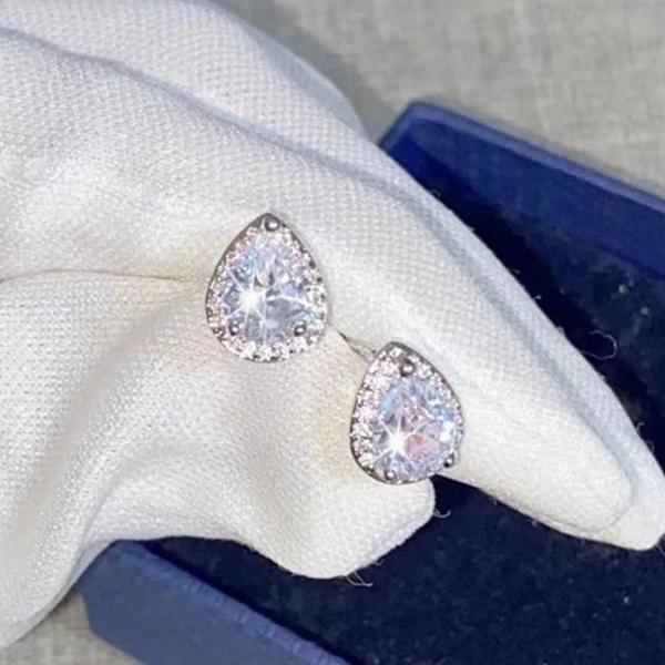 CC Stud Earrings for Women Ladies 925 Silver Needle Fine Jewelry Hot Cubic Zircon Ear Brincos Wholesale Accessories