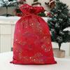 New Christmas gift bag gold-stamped five-pointed star children's gift bag Dutch velvet colorful drawstring gift bag colorful stars (gray)