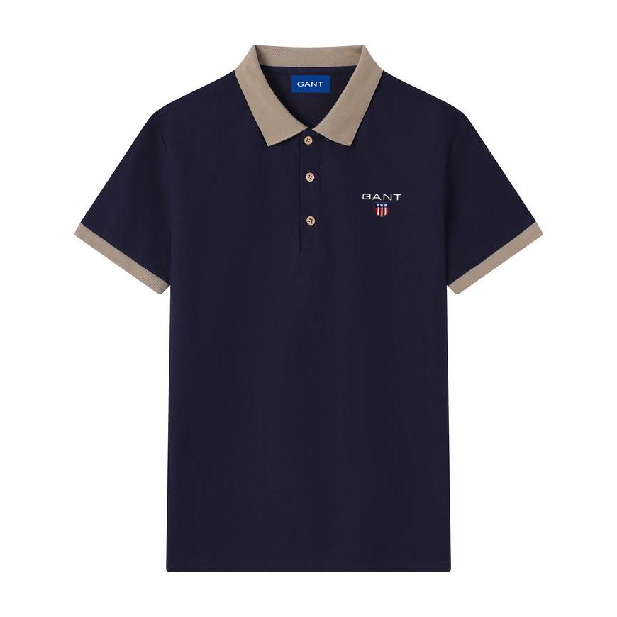 Gant 2025 Sommer Herre Ny Broderi Ensfarget Løs Hurtigtørkende Business Casual Poloskjorte