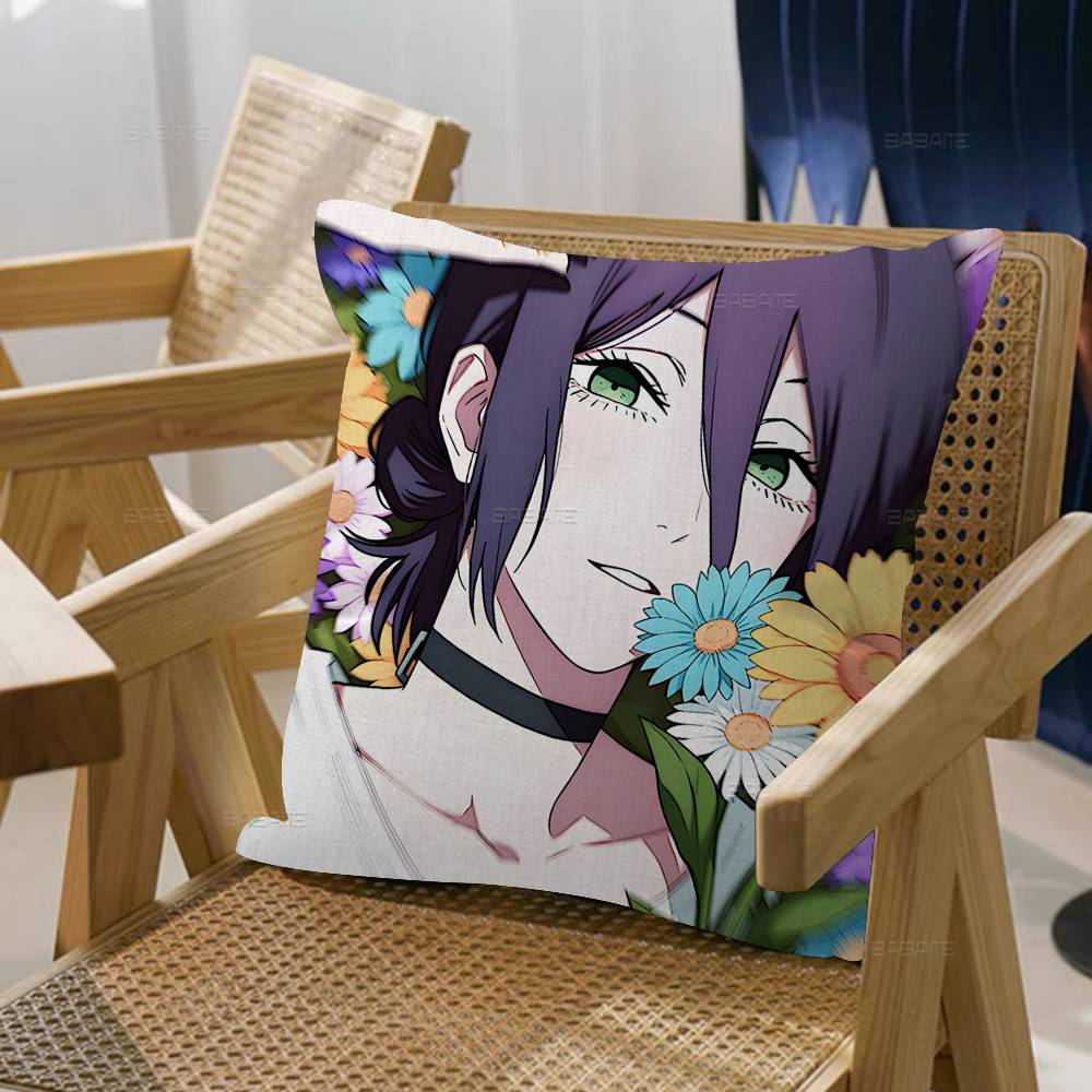 Anime Chainsaw Man Reze Arc Cushion Cover Car Throw Pillow Case For Sofa Car Christmas Gift Xcm Xcm