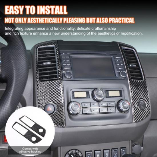 Soft Carbon Fiber Center Console Air Vent Trim Sticker For Nissan Frontier 05-21