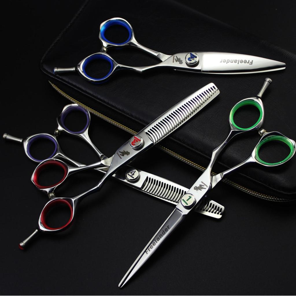 6.0 Inch Shenxingzhe Hairdressing Scissors: Large Sliding Blade, Fish Bone, Bangs Cut, Tooth & Thinning Scissors with Bag.
