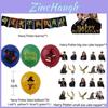 Decorações para Festa Harry Potter Toppers de Bolo Mágicos Decoração Espiral Pendurada Balões de Folha de Alumínio Conjunto de Bandeiras de Puxar