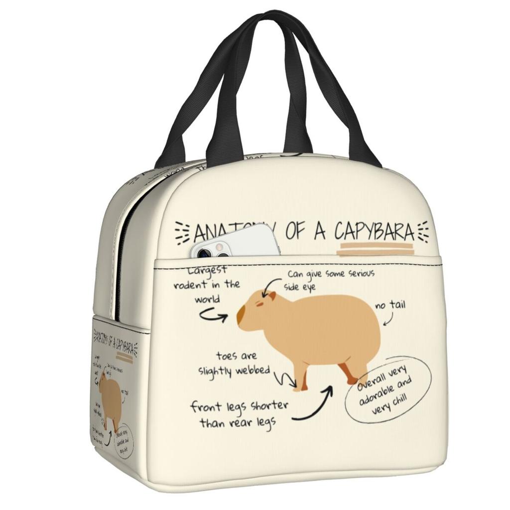 Custom Capybara Insulated Lunch Bag for Women Leakproof Cooler Thermal Lunch Tote Office Picnic Travel