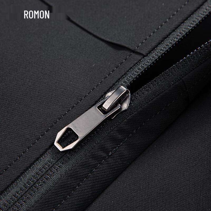 ROMON Men's Detachable Hood Anti-Wrinkle Business Casual Jacket