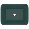 VidaXL Lavabo de Luxe Vasque à Poser de Toilette Lave-mains de Salle de Bain Salle Cosmétique Rectangulaire Vert Foncé Mat 147047