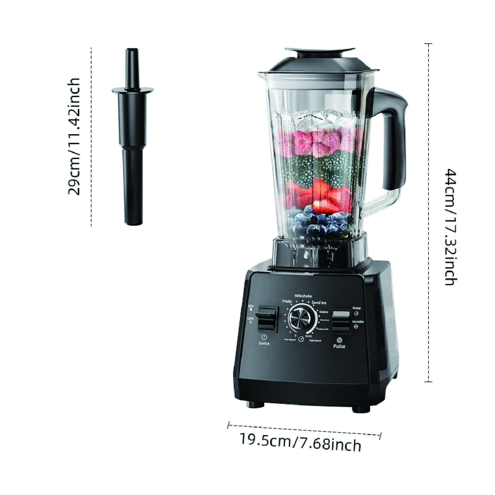

BPA FREE 2L Automatic Program Professional Commercial Blender Mixer Juicer Food Processor Ice Smoothies 220V EU/UK EU Plug солнечное сияние