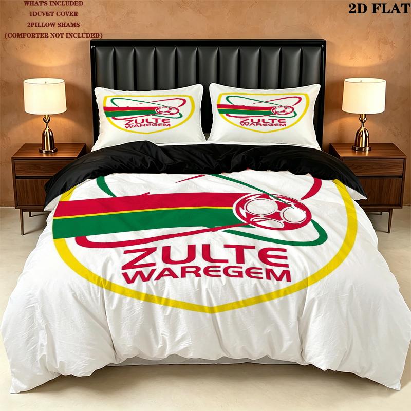 Sv Zulte Waregem Pattern Bedding uilt Set uilt Cover Pillowcase Home Decoration Birthday Gift (1 * duvet cover + 2 * pillowcase without core)