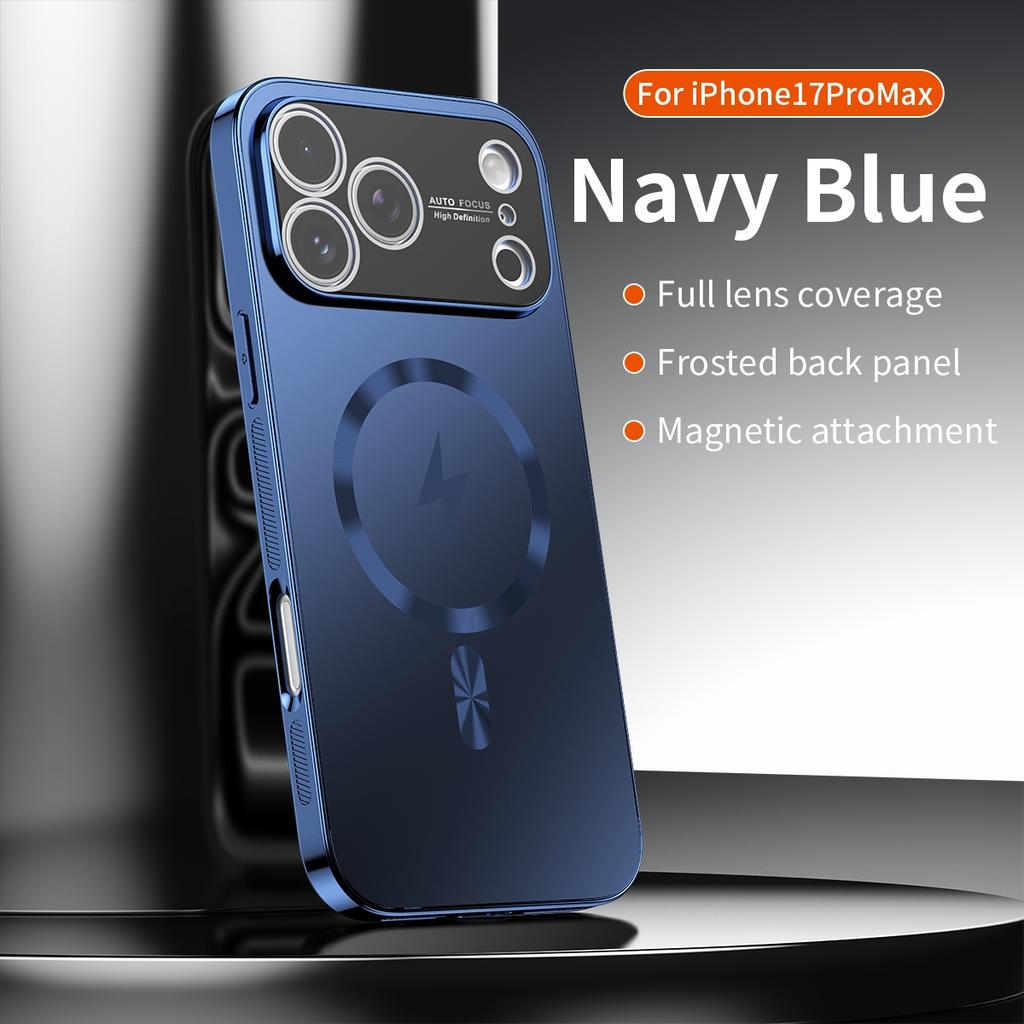 Luxury Plating Matte Magnetic For Magsafe Hard Case For iPhone 17 15 16 14 13   Pro Max Camera Protection PC Shockproof Cover