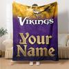 Name Custom Minnesota Vikings Logo Print Flannel Blanket High Quality Warm Comfortable Cover for All Seasons Perfect for Gifts Home Decor