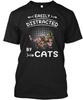 Easily Distracted By Cat T-Shirt Made In the USA Size S To 5XL