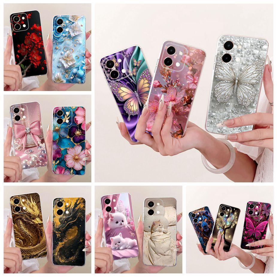 For Vivo Y28 4G Case V2352 Luxury Butterfly Painted Cover Soft Slim Phone Case For Vivo Y28s V2346 Y 28 s VivoY28 5G Fundas Bags