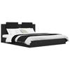 Bed Frame with Headboard Black Oak Effect 200 x 200 cm