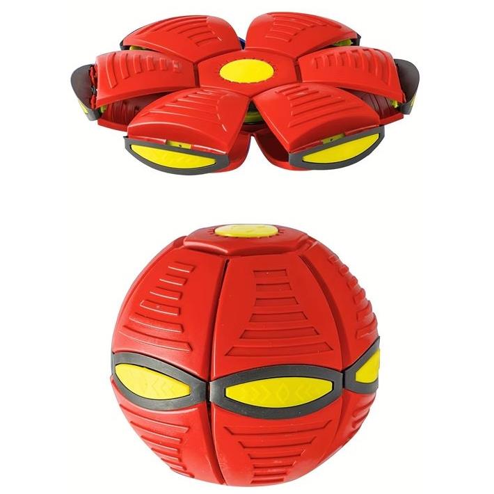 2-in-1 Flying Disc Frisbee Ufo Ball Throwing Toy - Red