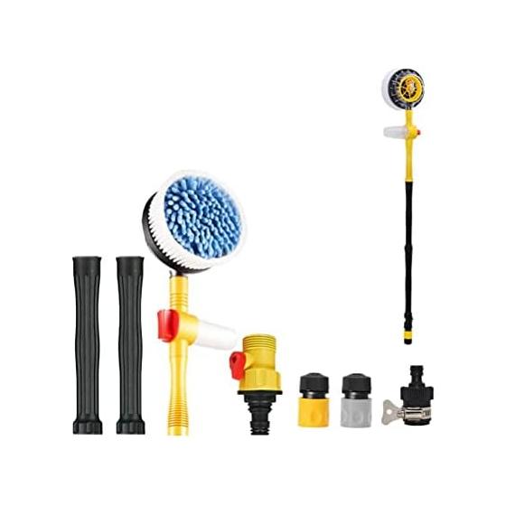 Rotating Car Wash Brush, High Pressure Water Gun Washing Car Wash Brush, 360 Degree Automatic Rotating Car Brush, Telescoping Multifunctional Car